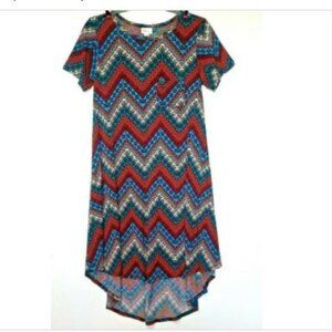 Lularoe Carly Unicorn dress Geometric Chevron prin